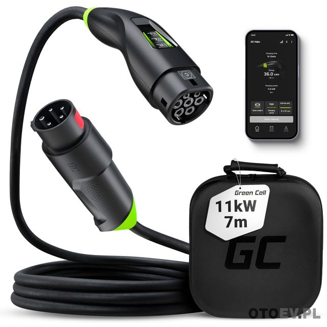 GreenCell Habu SE - przenośna ładowarka EVSE z kablem Type 2 i aplikacją mobilną