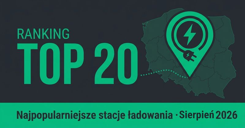 Najpopularniejsze stacje ładowania w Polsce - ranking sierpnia 2026